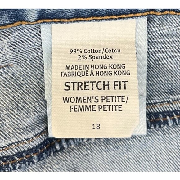 Eddie Bauer Jeans Straight Stretch Women's Size 18P Blue Denim Medium Wash - Picture 6 of 11